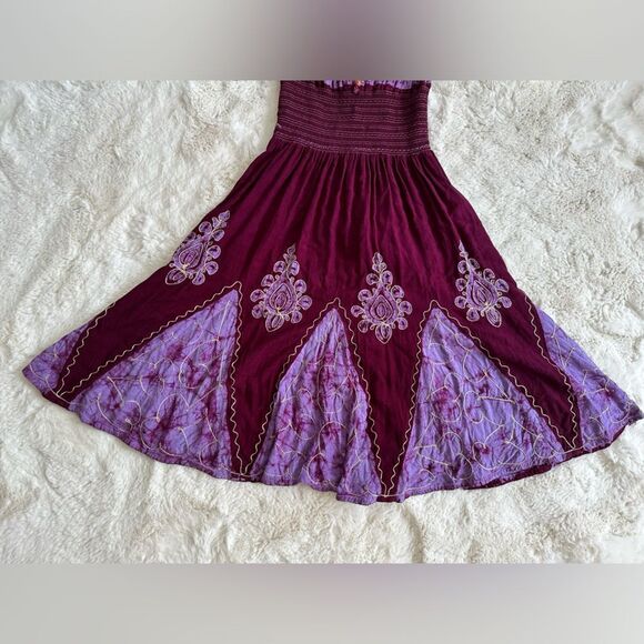 Hippie purple made in india embroidered hippy midi dress - Picture 9 of 15